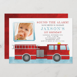 Einladung von Fireruck Birthday Party Foto