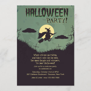 Einladung von fliegenden Hexen-Halloween-Party