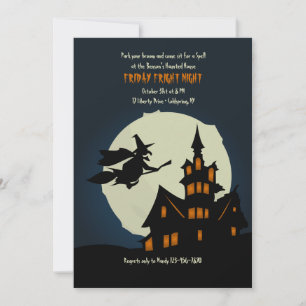 Einladung von fliegenden Hexen-Halloween-Partys