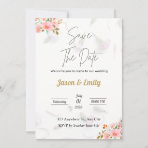 Einladung von Flora Pink zur Hochzeit - Save the D