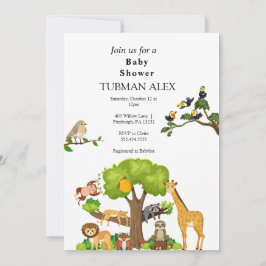 Einladung von Forest Animals Baby Dusche