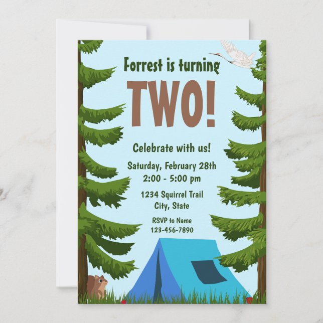 Einladung von Forest Birthday (Vorderseite)