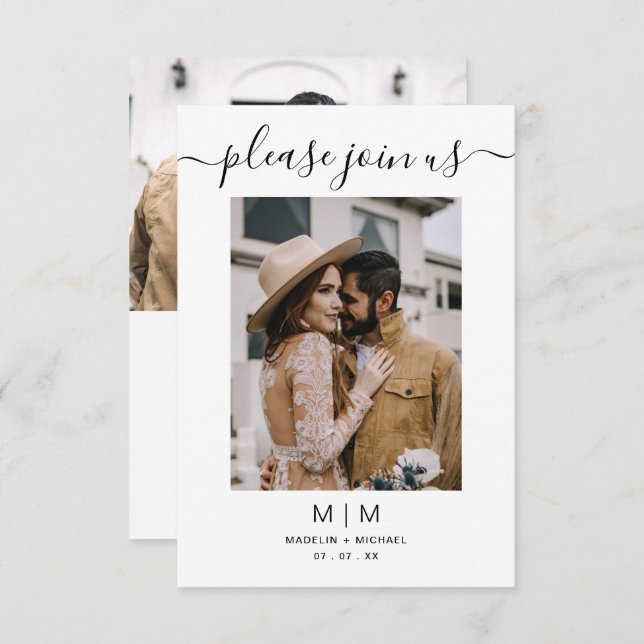 Einladung von Foto Hochzeit (Vorne/Hinten)