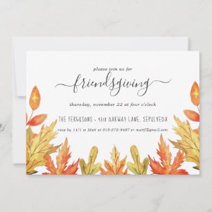 Einladung von Friendsgiving Fall Foliage Erntedank