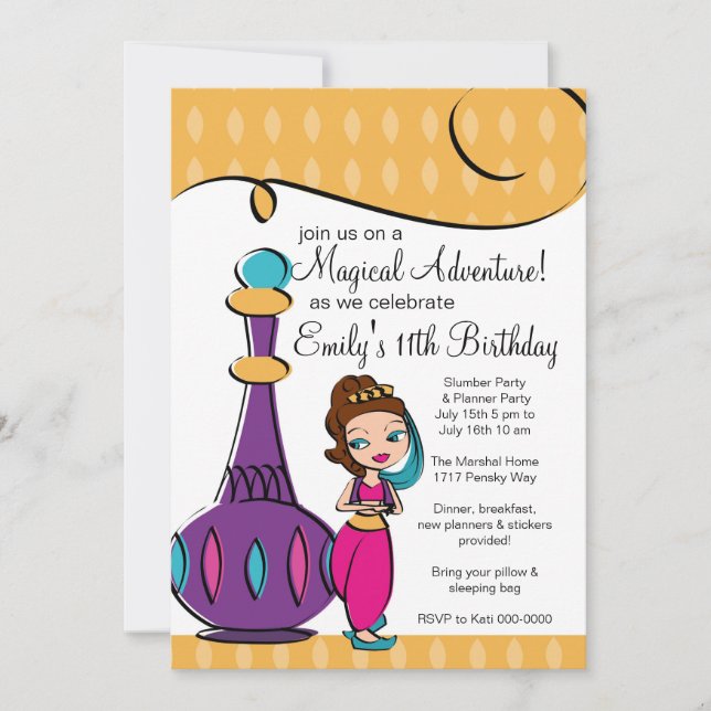 Einladung von Genie und Lamp (Vorderseite)