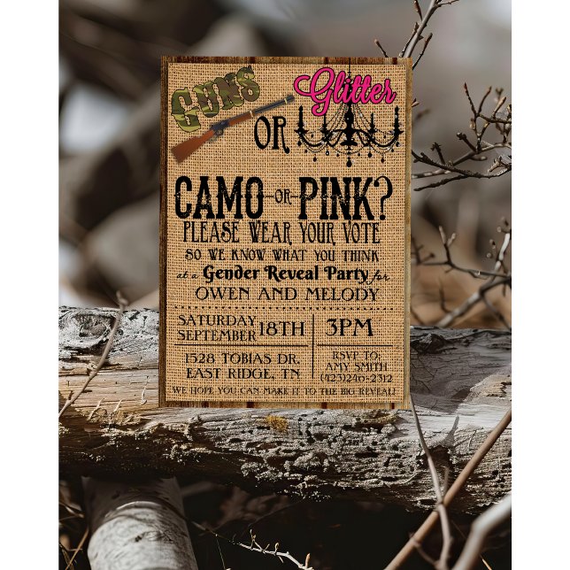 Einladung von Gewehren oder Glitzer - 5 x 7 (Von Creator hochgeladen)