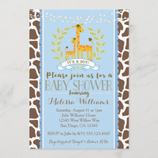 Einladung von Giraffe Boy Blue Baby