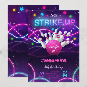 Einladung von Girl Bowling Birthday