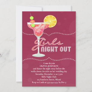 Einladung von Girls Night Out Junggeselinnen-Absch