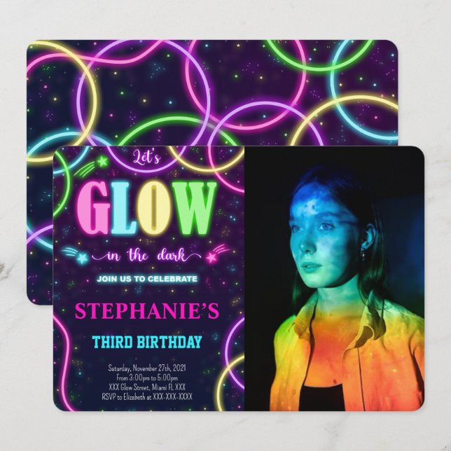 Einladung von glattem Foto (Vorne/Hinten)