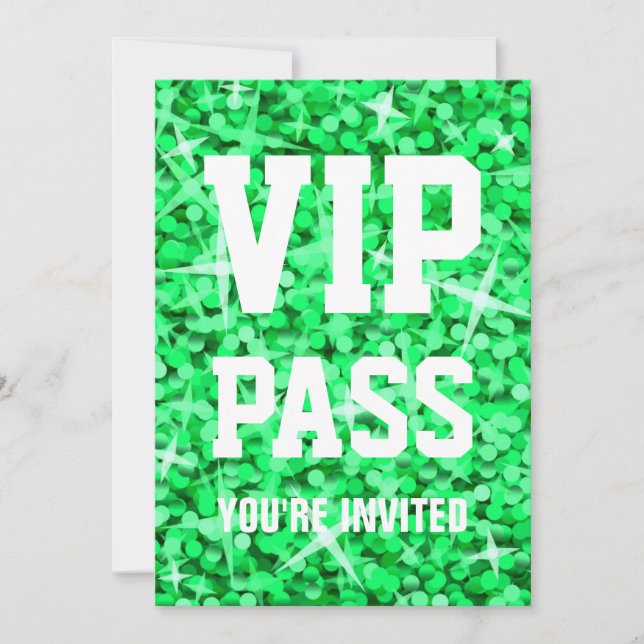 Einladung von Glitz Green "VIP PASS" (Vorderseite)