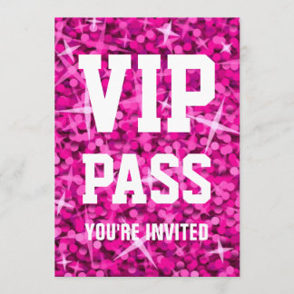 Einladung von Glitz Pink "VIP PASS"