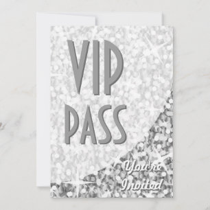 Einladung von Glitz "Silver"-Kurve "VIP Pass"