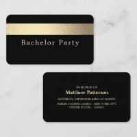 Einladung von Gold Foil Stripe, Bachelor Party