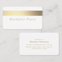 Einladung von Gold Foil Stripe, Bachelor Party