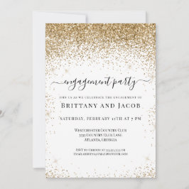 Einladung von Gold Glitzer Wedding Engagement Part
