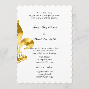 Einladung von Gold Lilie Hochzeit