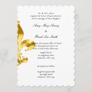 Einladung von Gold Lilie Hochzeit