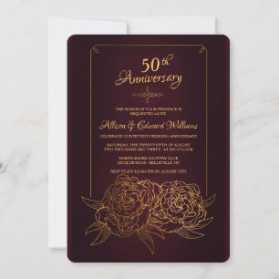 Einladung von Gold Peonies