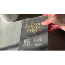 Einladung von Gold- und Black-Floral-Junggeselinne