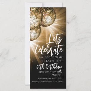 Einladung von Gold und Black Glitzer
