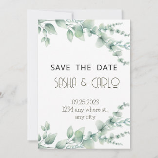 Einladung von Greenery Wedding
