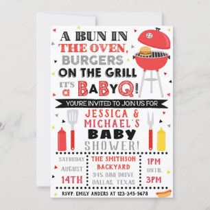 Einladung von Grillen Baby Shower   BaBy Q Einladu