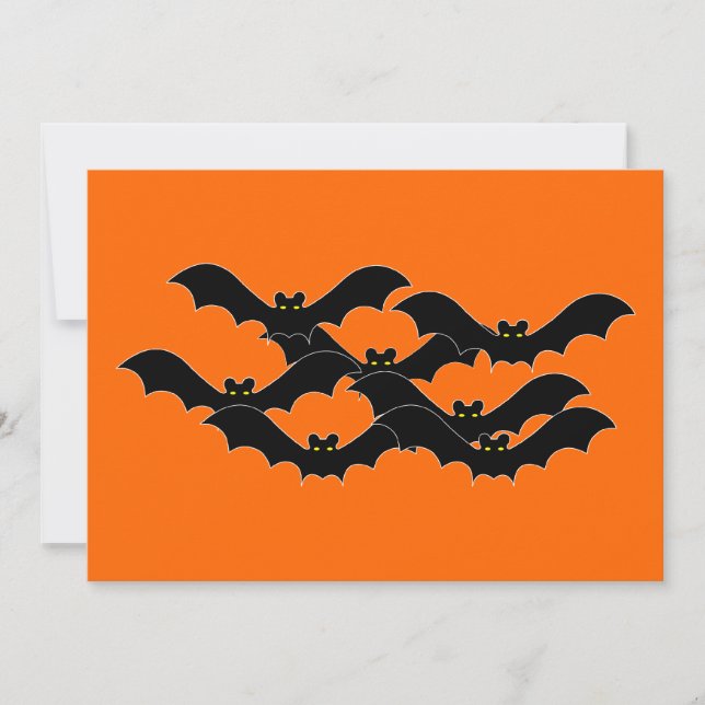 Einladung von Halloween Bats (Vorderseite)