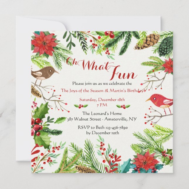 Einladung von Hand gezeichnete Feiertage (Vorderseite)