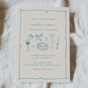 Einladung von Hand gezeichnete Hochzeit