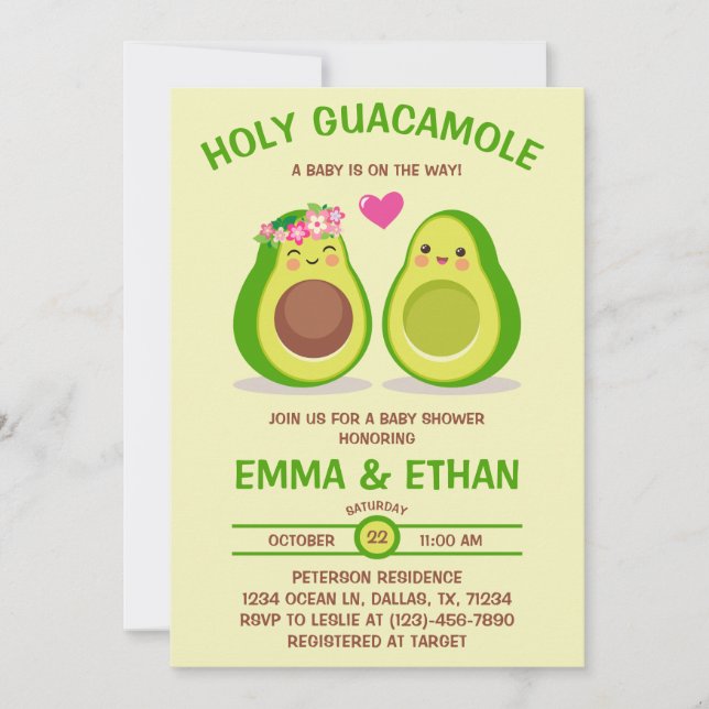 Einladung von Heiliger Guacamole Avocado Kinderdus (Vorderseite)
