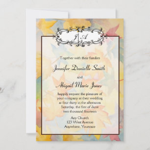 Einladung von Herbstlauben zur Hochzeit