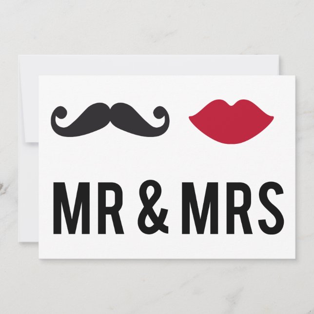 Einladung von Herrn und Herrn Marc mit Schnurrbart (Vorderseite)