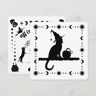 Einladung von Hexenkatze-Halloween-Party