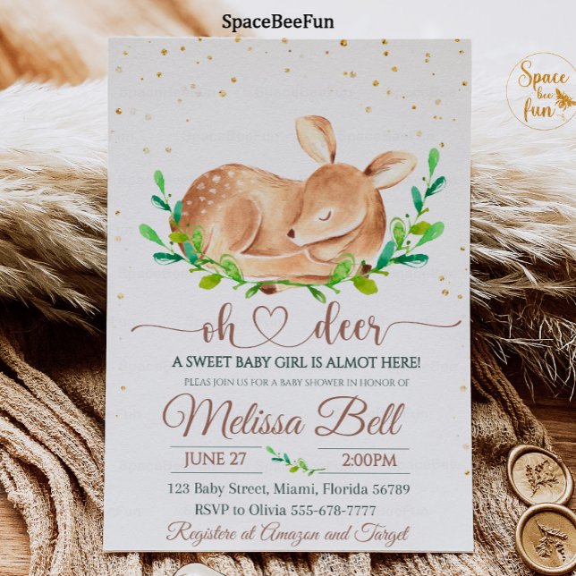 Einladung von Hirschdusche für Waldtiere (Woodland animal Deer Baby Shower Invitation Boy Forest animal Deer Boy Baby Shower Invite Woodland )