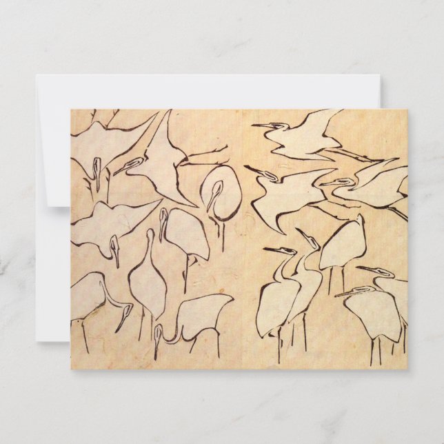 Einladung von Hokusai Cranes (Vorderseite)