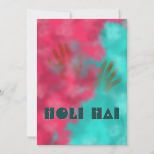 Einladung von Holi Pulver und Hände