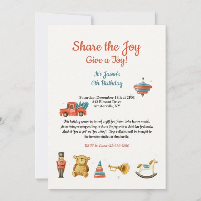Einladung von Holiday Toy Drive (Vorderseite)