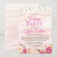 Einladung von Hühnern Party Floral