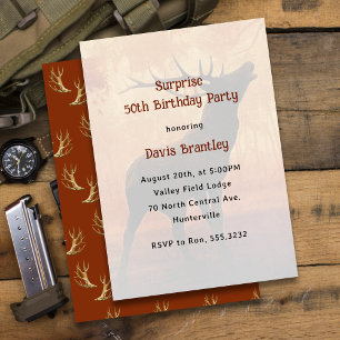Einladung von Hunter Antlers Deer Birthday
