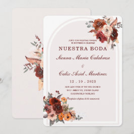 Einladung von Invitación boda marsala en español