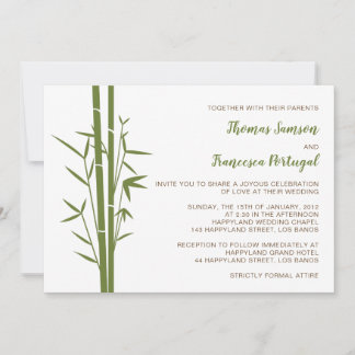 Einladung von japanischem Bamboo zur Hochzeit
