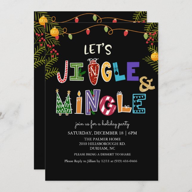 Einladung von Jingle and Mingle (Vorne/Hinten)
