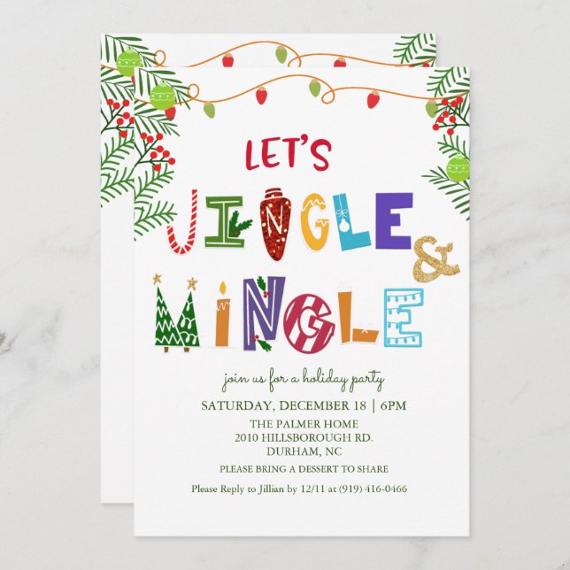 Einladung von Jingle and Mingle (Vorne/Hinten)