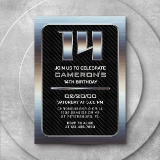 Einladung von Junge zum 14. Geburtstag