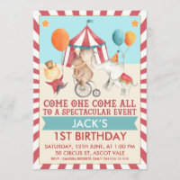 Einladung von Jungen Vintag Circus Geburtstagspart