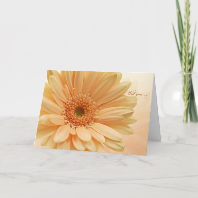 Einladung von Junior Bridesmaid, peach Gerbera(dai (Vorderseite)