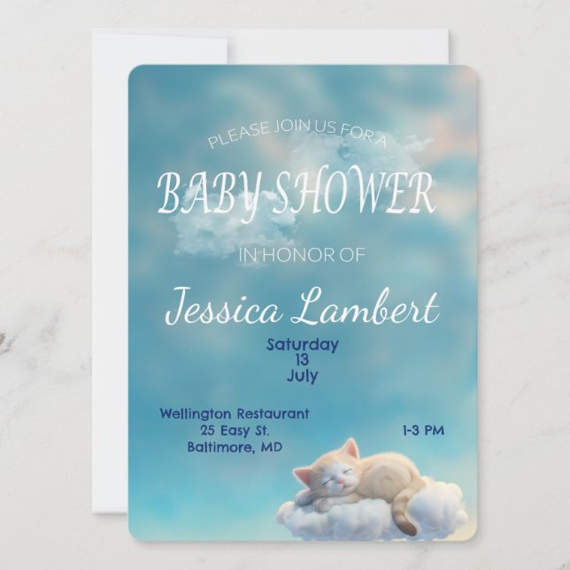 Einladung von Kätzchen in der Wolkendusche (Vorderseite)