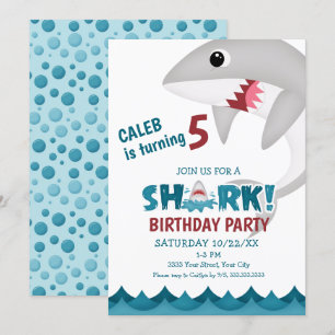 Einladung von Kids Shark Birthday Party