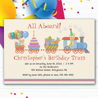 Einladung von Kindergeburtstag-Train